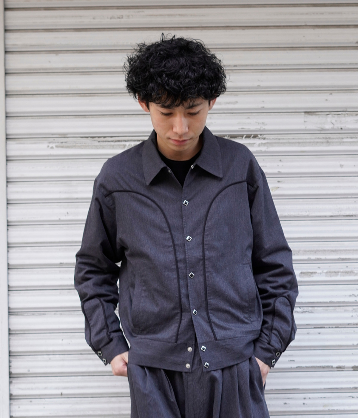 GOLD / ゴールド ： COTTON SILK NEL WESTERN JACKET 全2色 26A