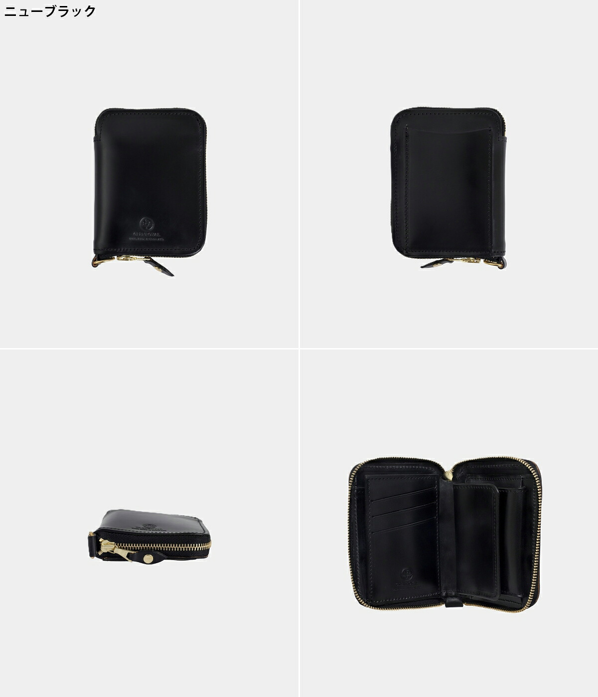 グレンロイヤル SMALL ZIP WALLET レザー 黒 GLENROYAL（グレン