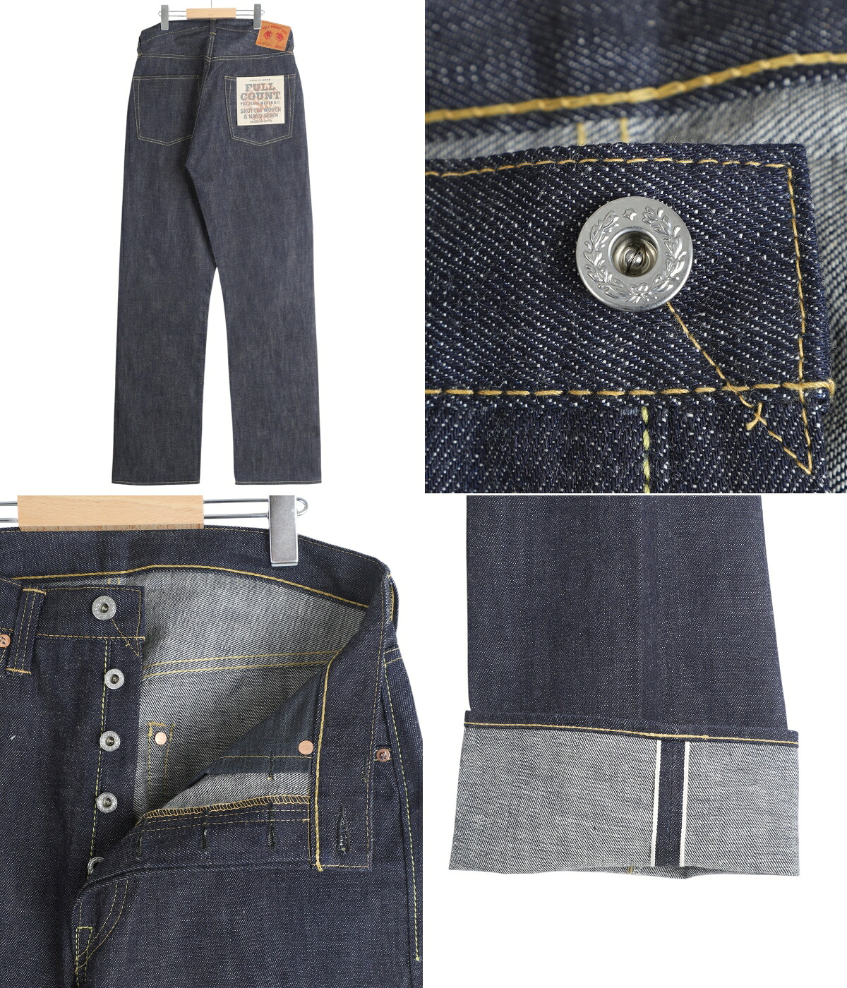 FULL COUNT Lot 105 W36 ダークブルー ストレートデニム FULL COUNT フルカウント DENIM S0105SS WWIIModel 11.5oz Super