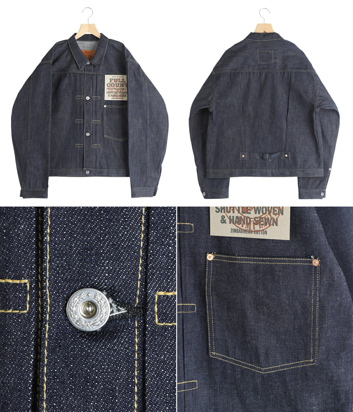 FULLCOUNT（フルカウント） ： WWII Model 11.5oz Denim Jacket (Raw