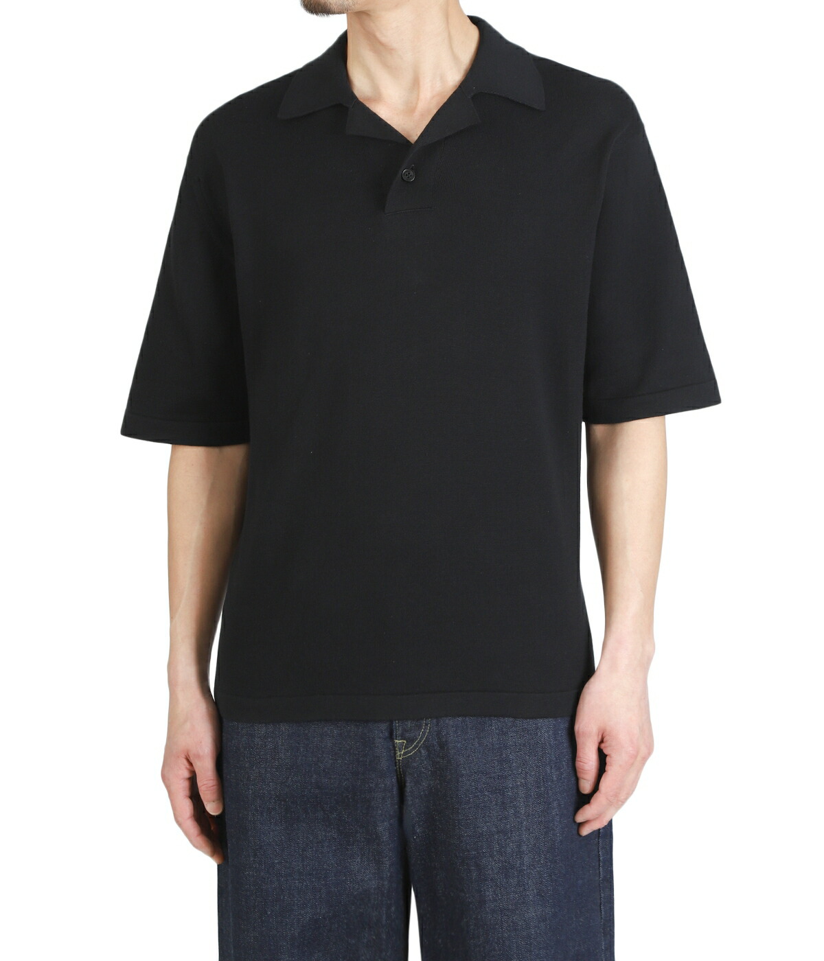 ジョンスメドレー　スキッパーニットポロ　チャコール　size:M　英国製 JOHN SMEDLEY｜ジョンスメドレー日本公式