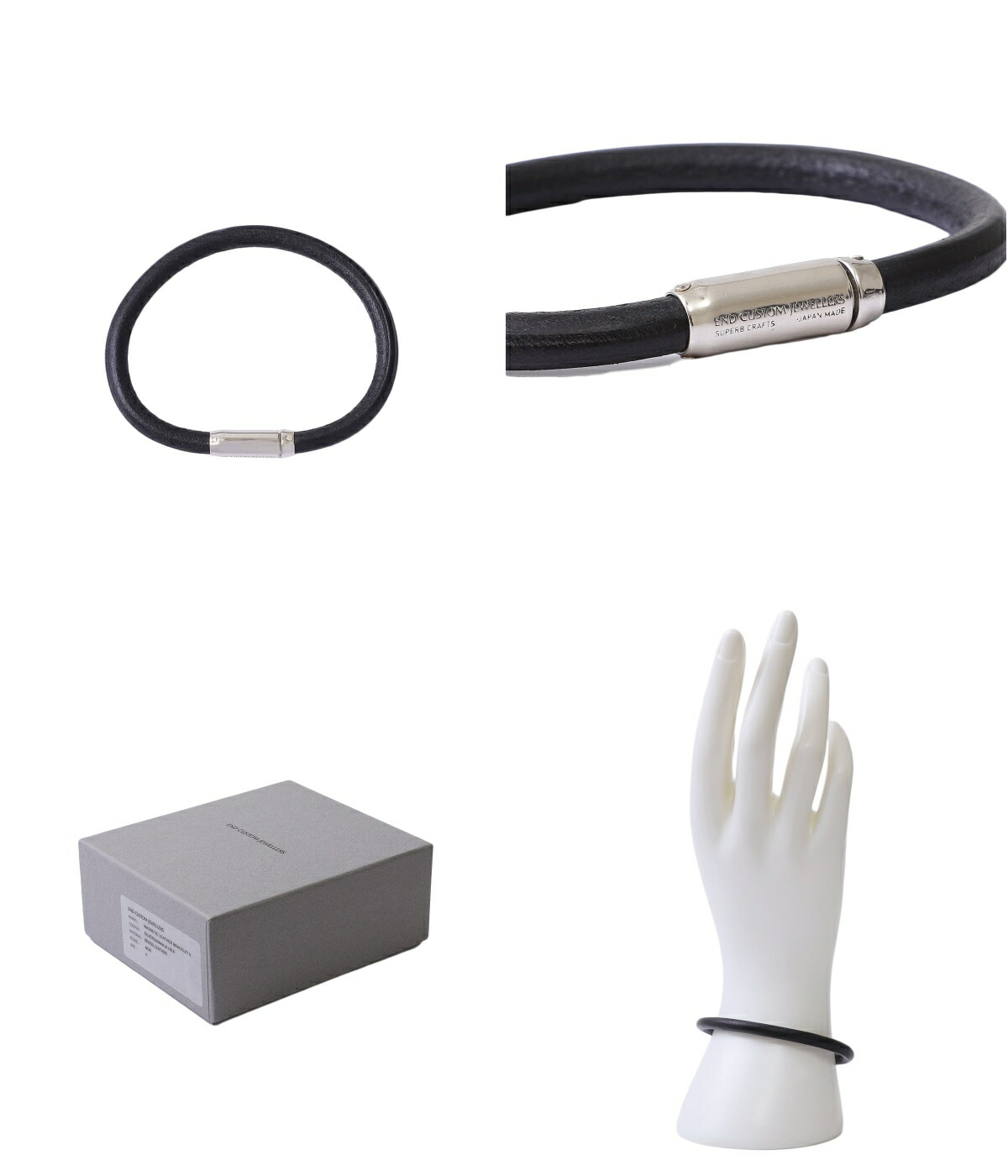 END / エンド ： Magnetic leather bracelet 5 ENDB080[コンパクト