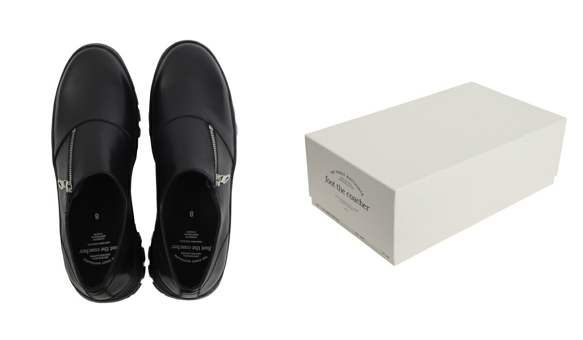新品未使用foot the coacher／フットザコーチャー　サイドジップ foot the coacher（フットザコーチャー） ： SIDE-ZIP SHOES