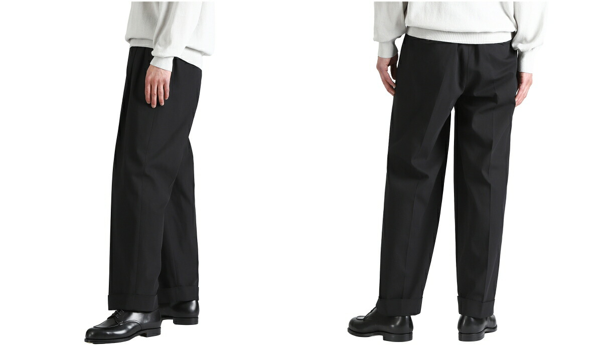 markaware（マーカウェア） ： DOUBLE PLEATED SEMI EASY TROUSERS