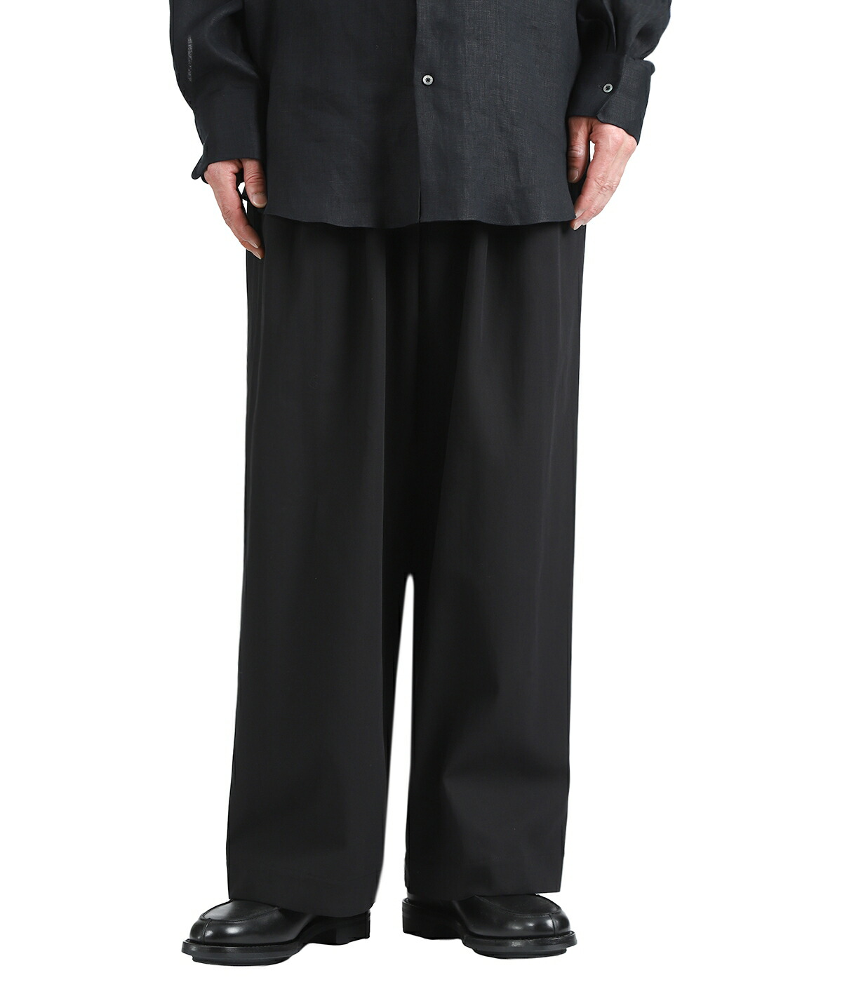 パンツ markaware triple pleated easy trouser markaware（マーカウェア） ： TRIPLE PLEATED EASY TROUSERS -ORGANIC
