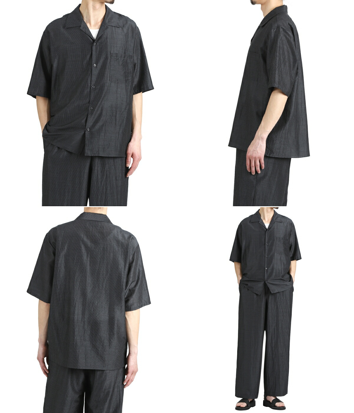 marka（マーカ） ： OPEN COLLAR S/S SHIRT -WOOL SILK FEATHER CLOTH