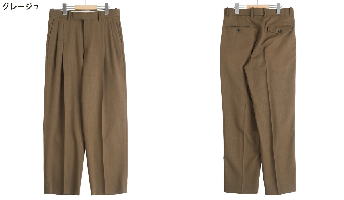 markaware(マーカウェア) : DOUBLE PLEATED TROUSERS -ORGANIC WOOL markaware(マーカウェア) : DOUBLE PLEATED TROUSERS -ORGANIC WOOL