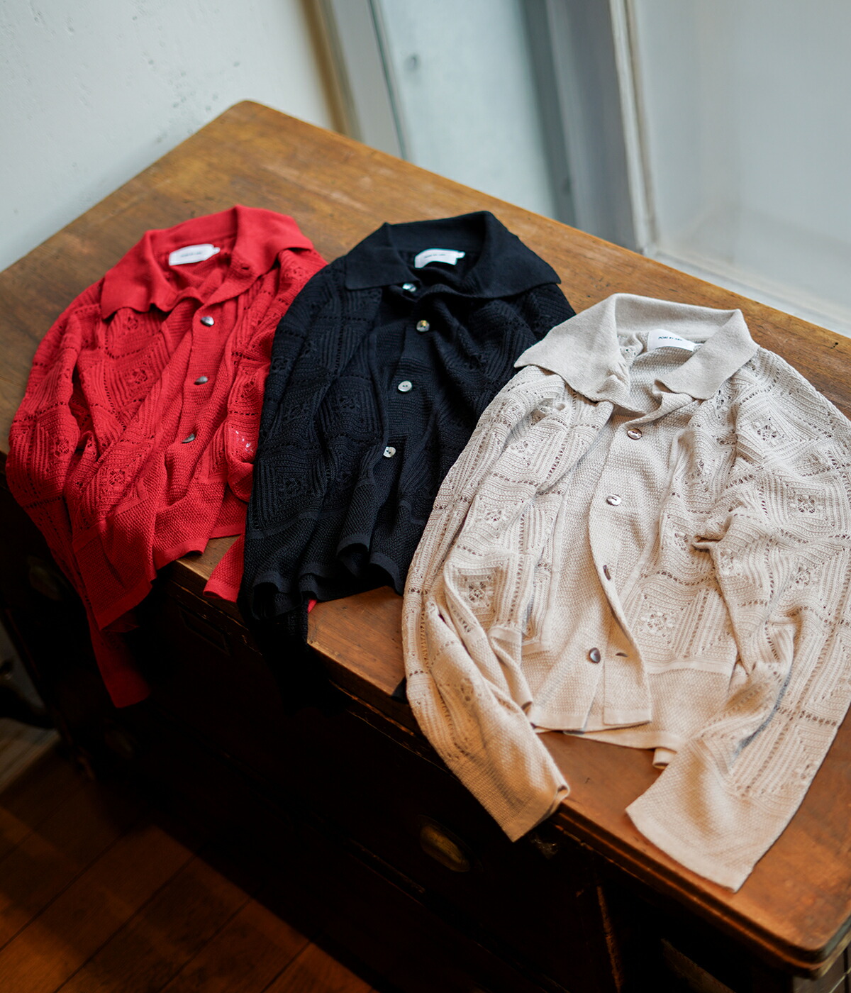 PORT BY ARK PORT BY ARK / ポートバイアーク ： Crochet Knit Shirt