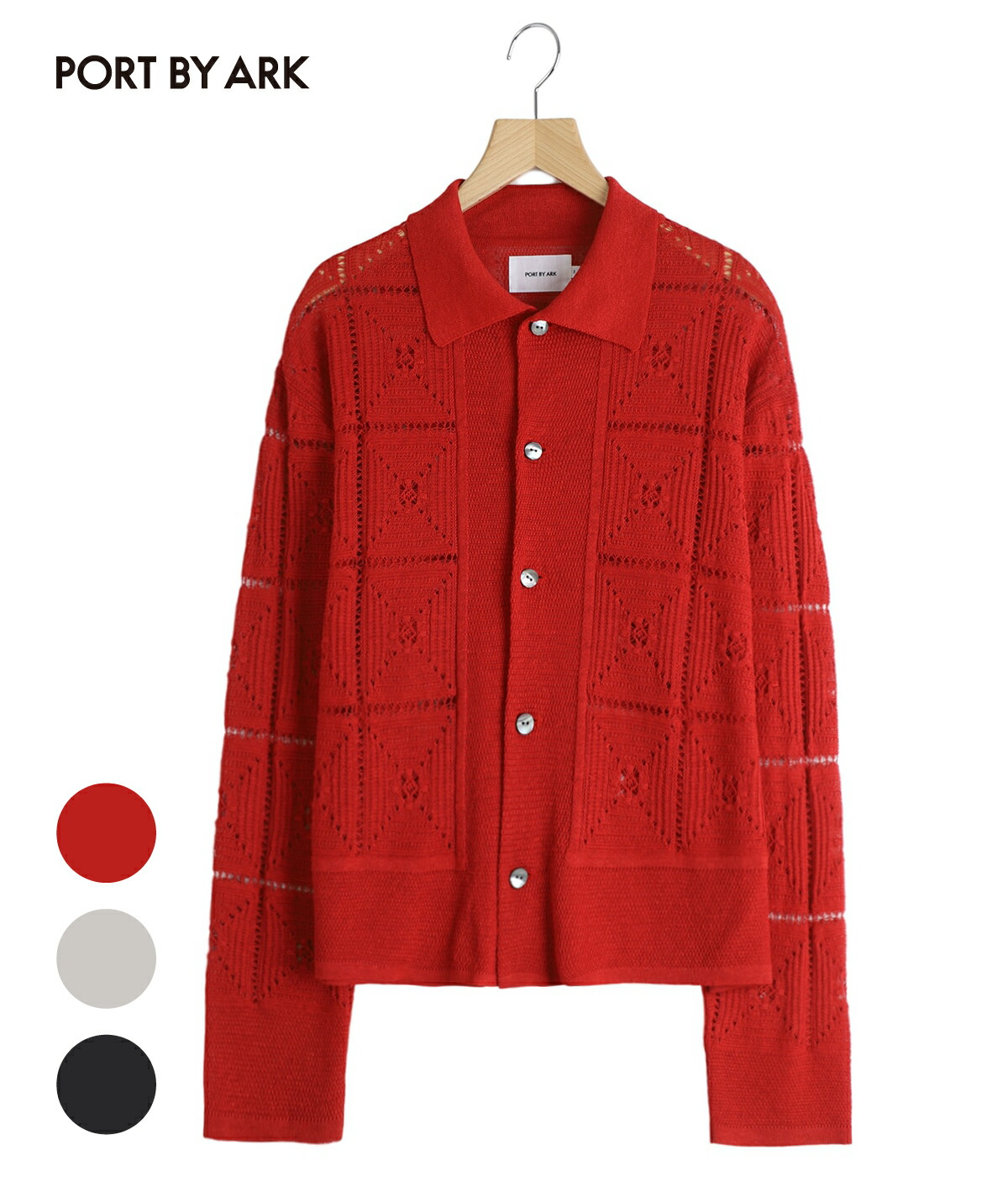 PORT BY ARK PORT BY ARK / ポートバイアーク ： Crochet Knit Shirt