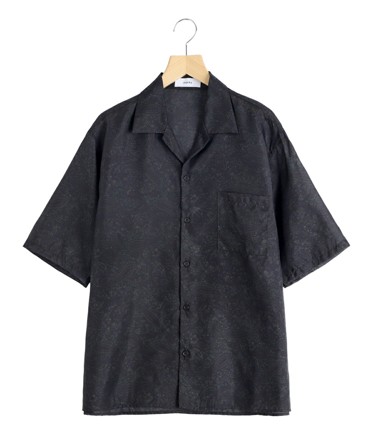 marka（マーカ） ： SILK OPEN COLLAR S/S SHIRT -HABUTAE SILK- / 全2