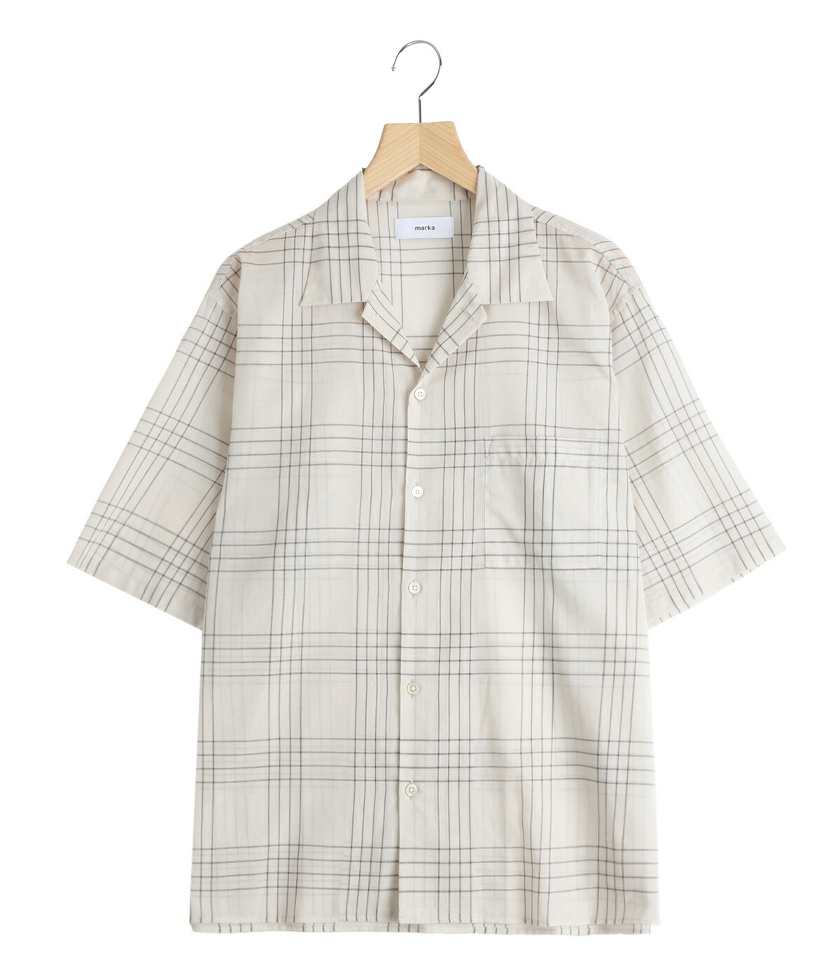 marka（マーカ） ： OPEN COLLAR S/S SHIRT -60/1 ORGANIC COTTON HIGH