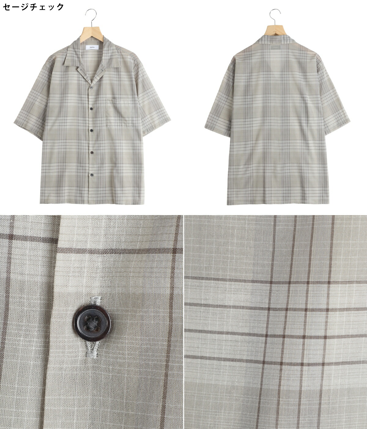 marka（マーカ） ： OPEN COLLAR S/S SHIRT -60/1 ORGANIC COTTON HIGH