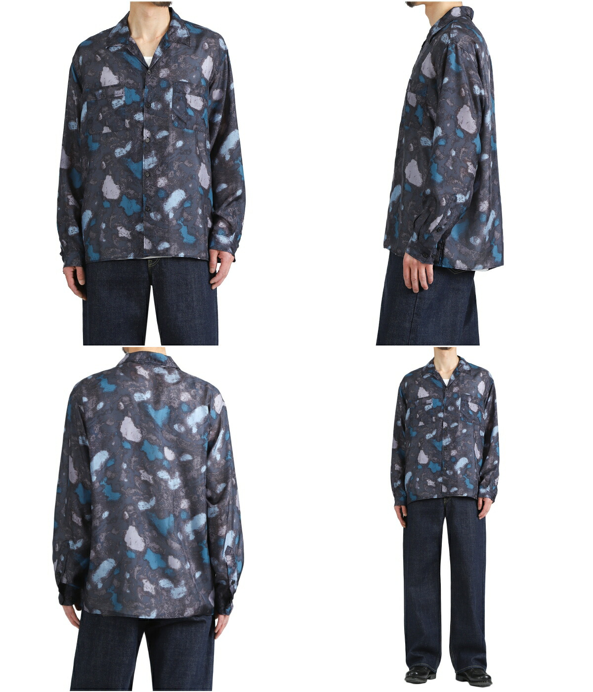 marka（マーカ） ： SILK OPEN COLLAR L/S SHIRT -HABUTAE SILK- / 全2