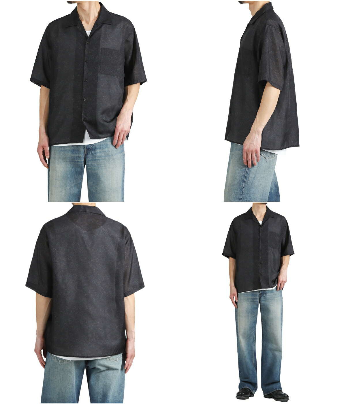 marka（マーカ） ： SILK OPEN COLLAR S/S SHIRT -HABUTAE SILK- / 全2