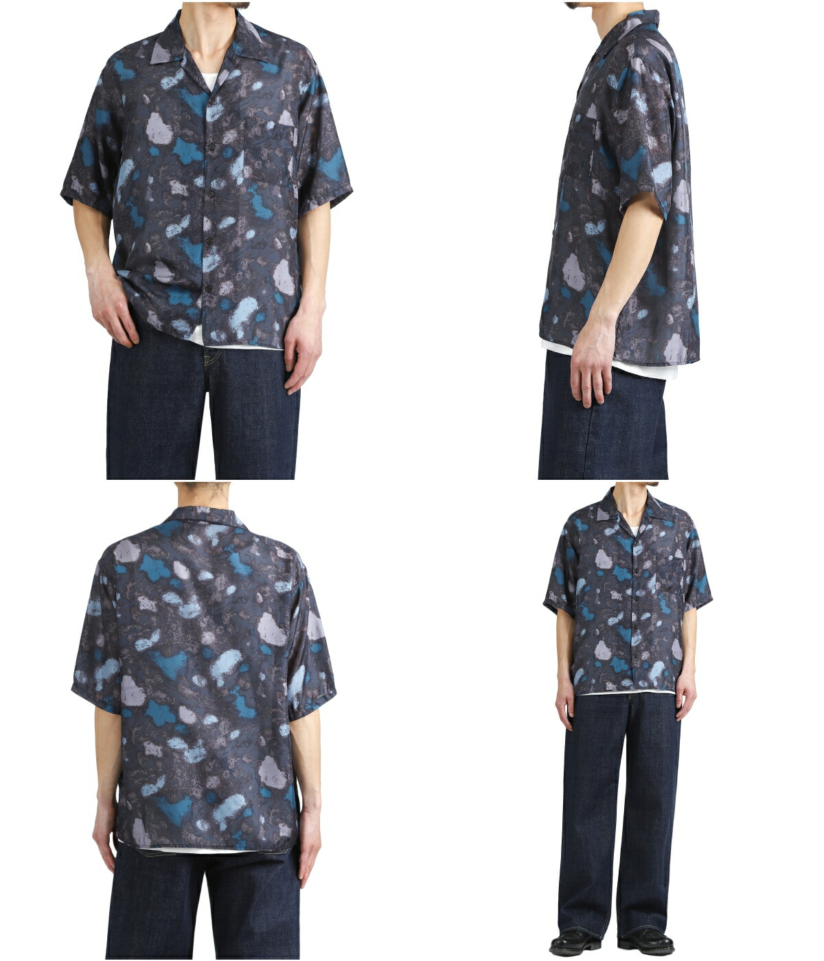 marka（マーカ） ： SILK OPEN COLLAR S/S SHIRT -HABUTAE SILK- / 全2