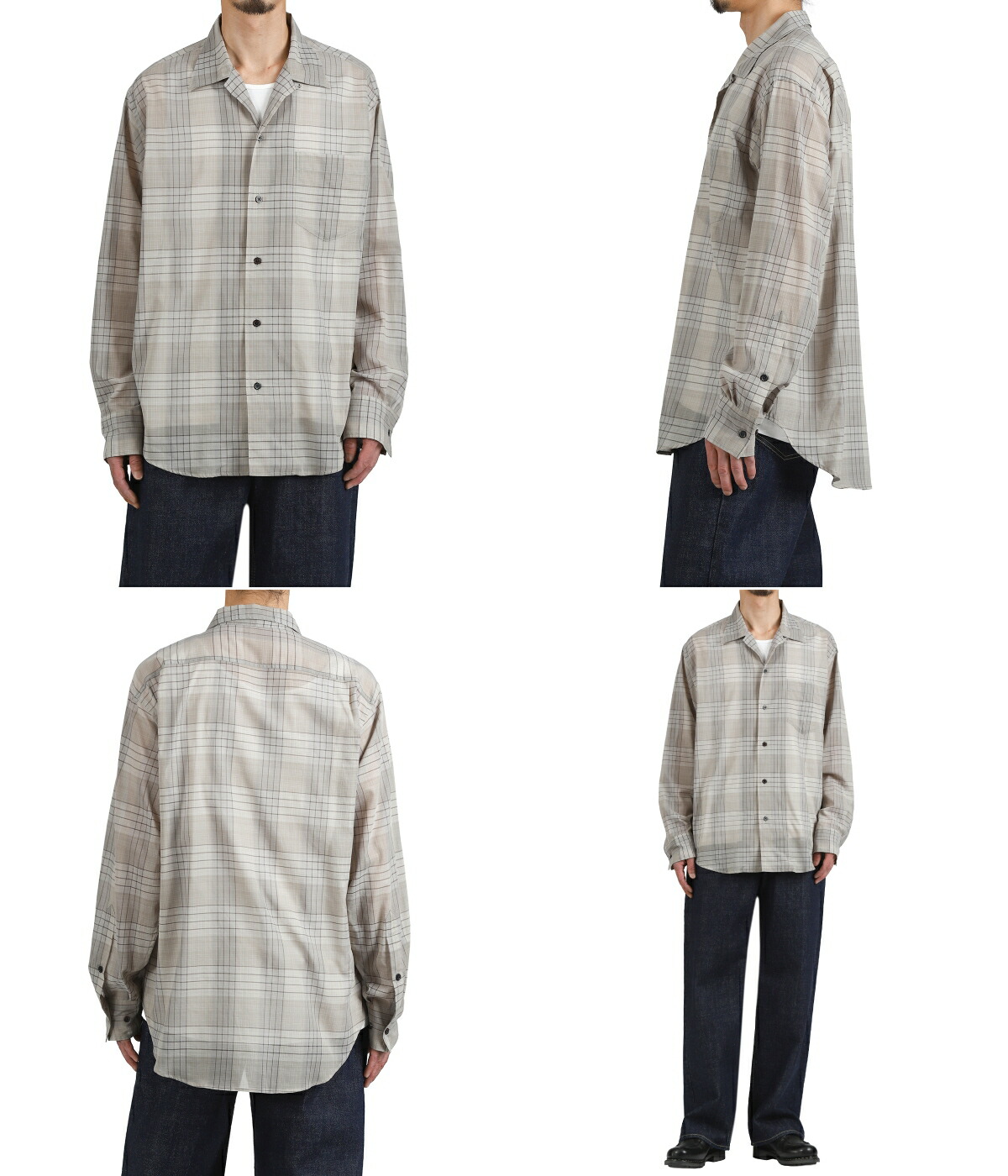 marka（マーカ） ： OPEN COLLAR L/S SHIRT -60/1 ORGANIC COTTON HIGH