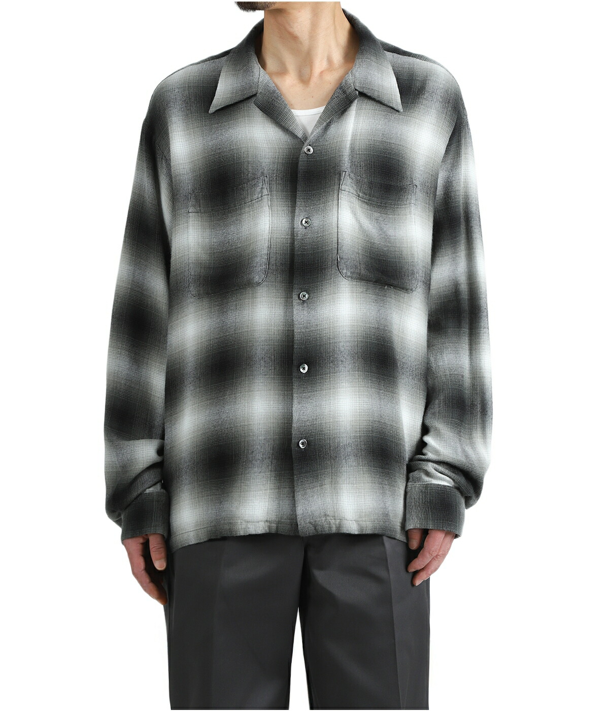 MINEDENIM（マインデニム） ： R.Flannel Ombre Open Collar SH / 全3