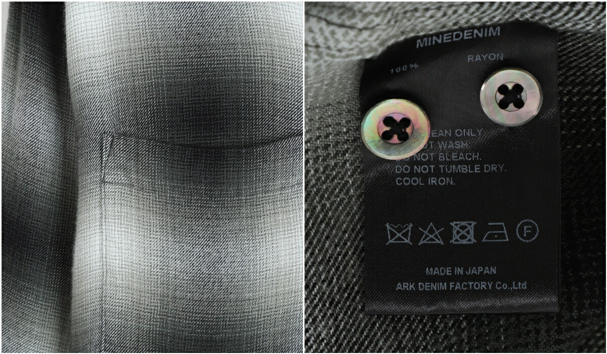 MINEDENIM（マインデニム） ： R.Flannel Ombre Open Collar SH / 全3