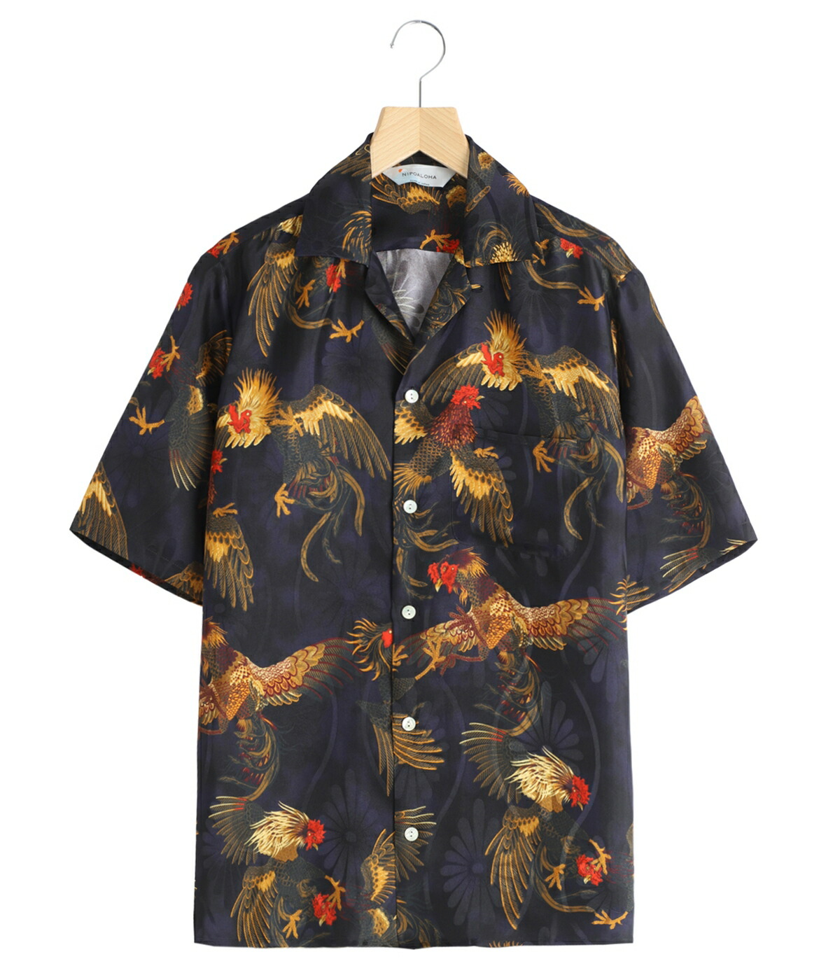 NIPOALOHA（ニポアロハ） ： SILK SHORT SLEEVE ALOHA SHIRT〈COCK