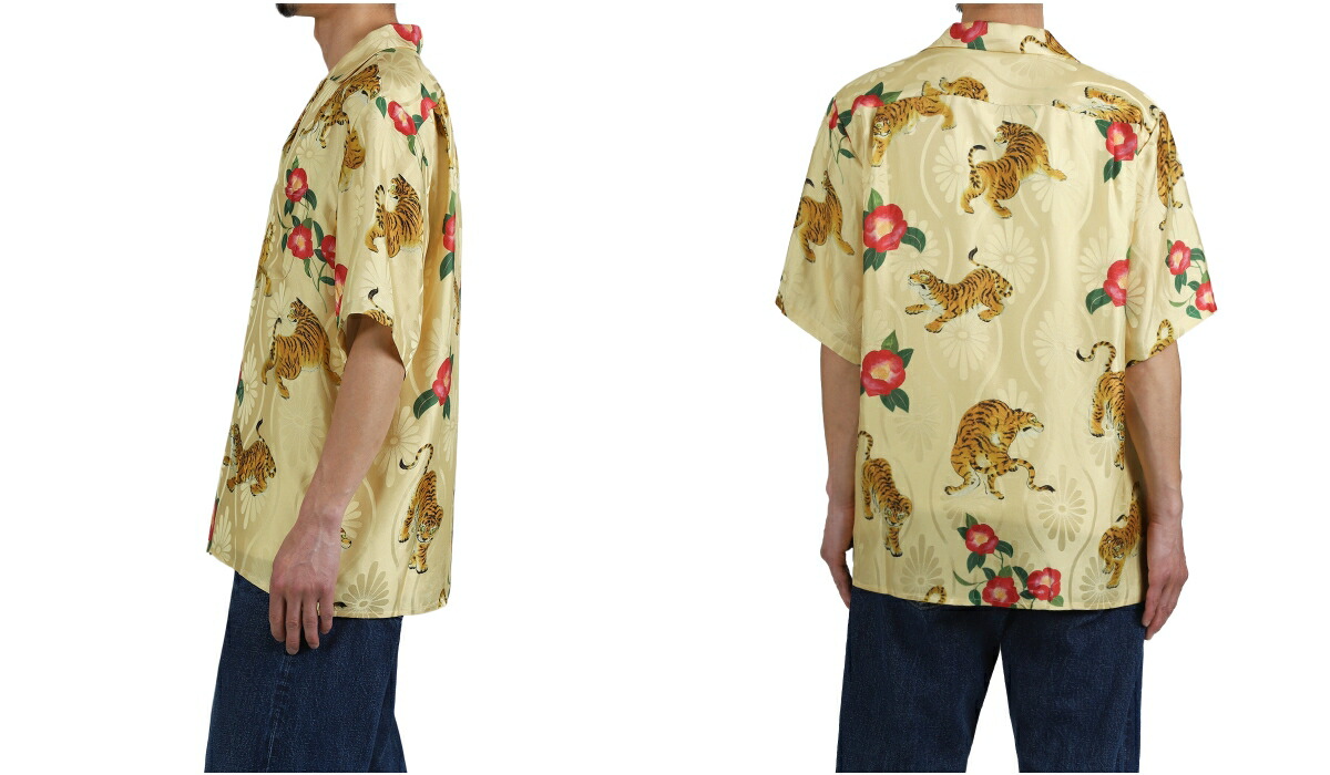 NIPOALOHA（ニポアロハ） ： SILK SHORT SLEEVE ALOHA SHIRT〈 TIGER