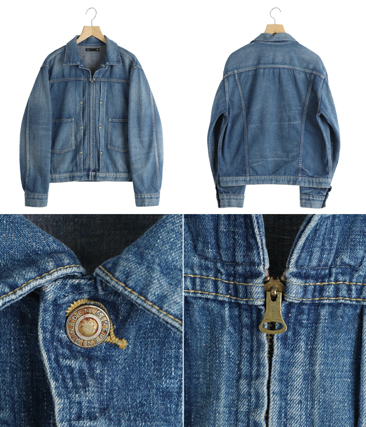 MINEDENIM（マインデニム） ： Grainy Denim Zipup GJKT ： 2604-8002
