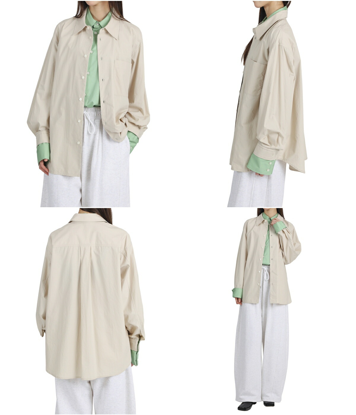CLANE(クラネ)MIX PLEAT LAYER SHIRTベージュ 2 新品 CLANE(クラネ)MIX PLEAT LAYER SHIRTベージュ 2 新品｜Yahoo!フリマ