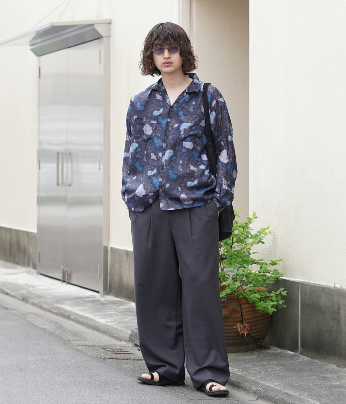 marka（マーカ） ： SILK OPEN COLLAR L/S SHIRT -HABUTAE SILK- / 全2
