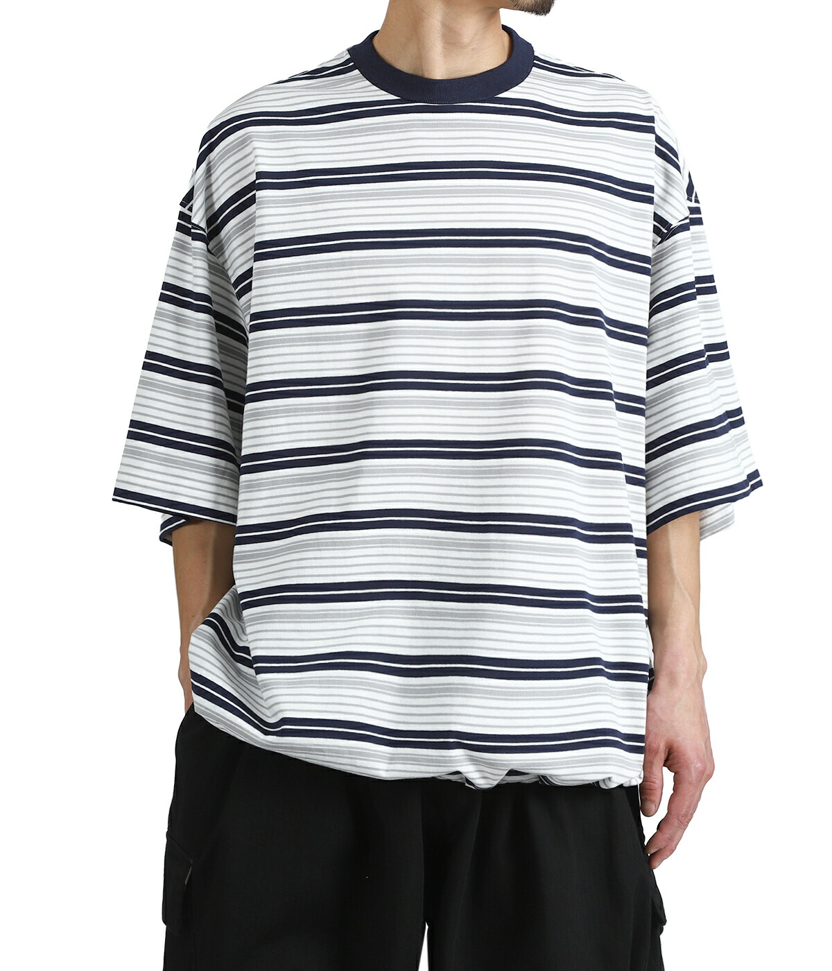 is-ness（イズネス） ： Border Balloon T-Shirt ： 1008SST01-B