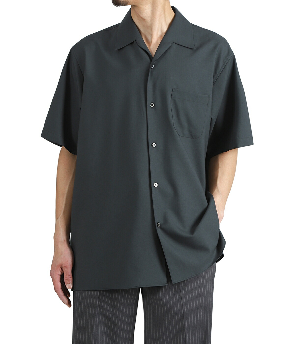 markaware（マーカウェア） ： ITALIAN OPEN COLLAR S/S SHIRT ORGANIC