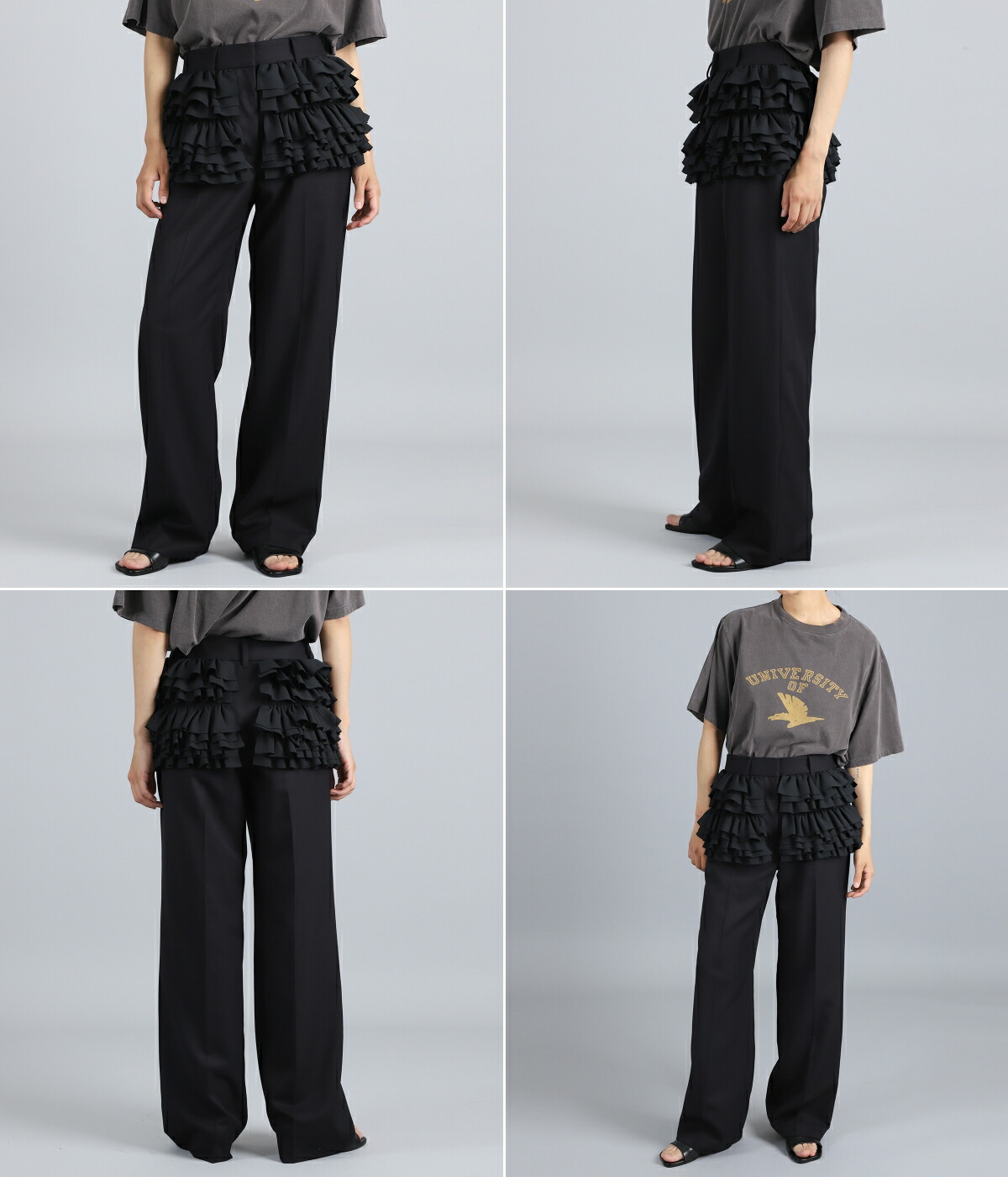 CLANE（クラネ） ： [レディース]FRILLED SLACKS ： 10110-7053