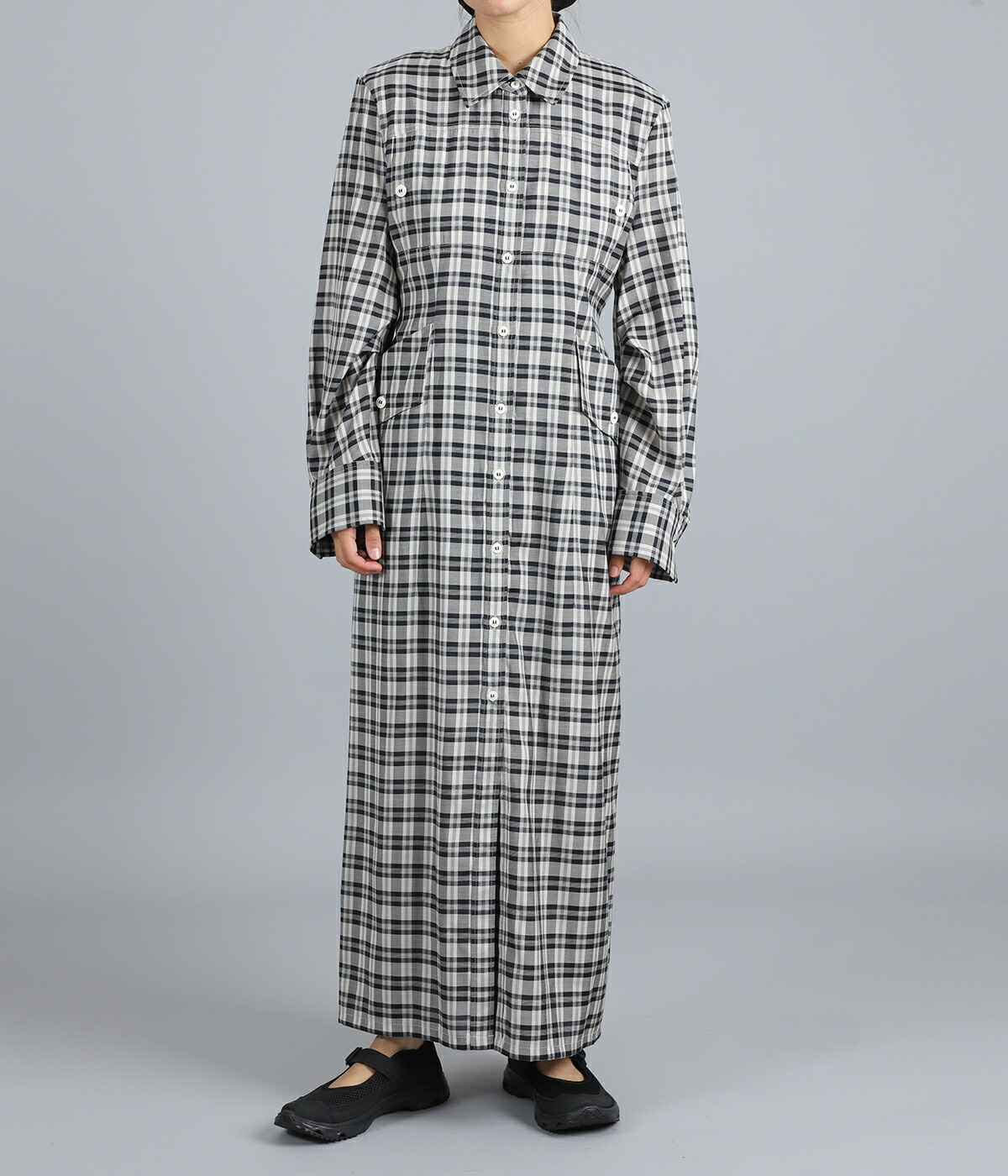 CLANE（クラネ） ： [レディース]UP POCKET CHECK SHIRT ONEPIECE