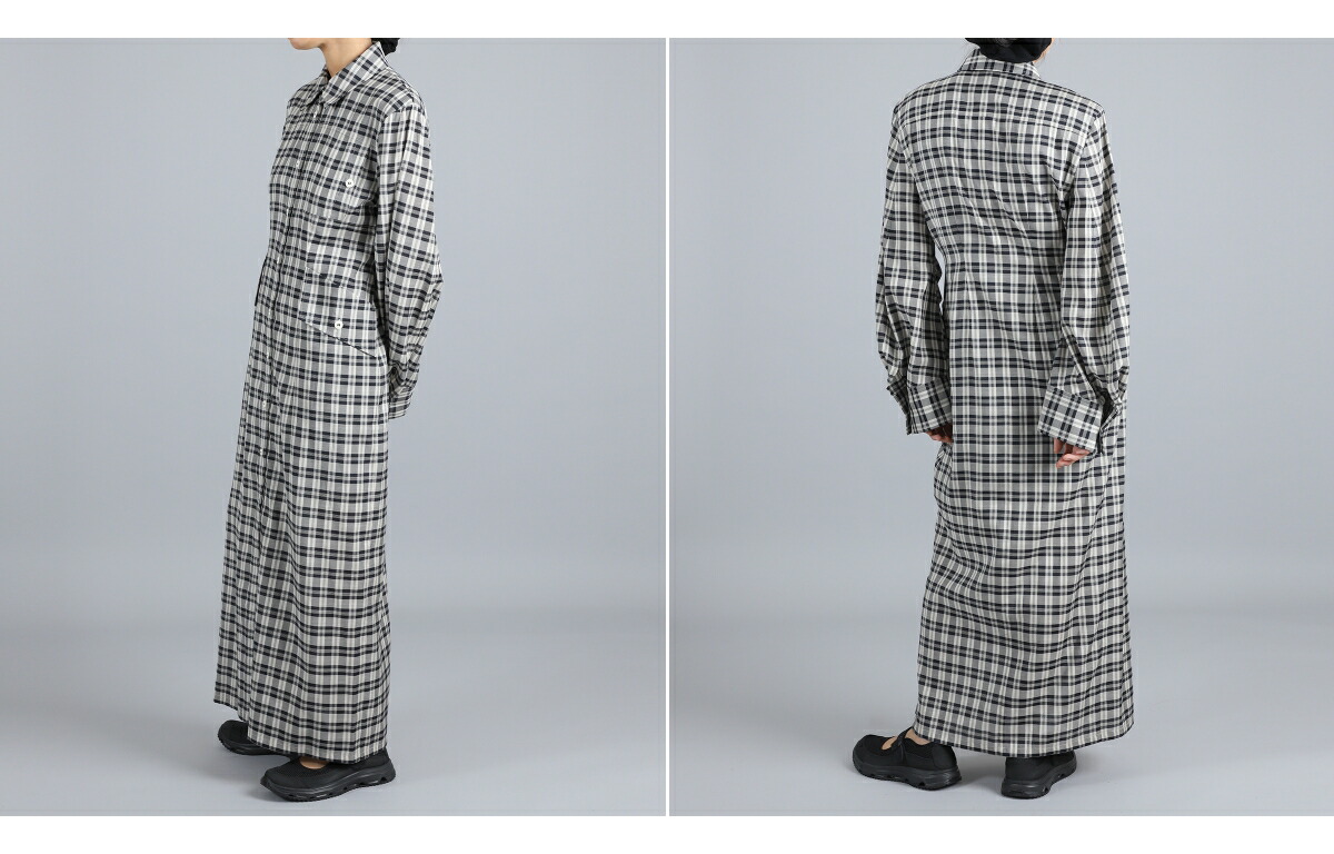 CLANE（クラネ） ： [レディース]UP POCKET CHECK SHIRT ONEPIECE