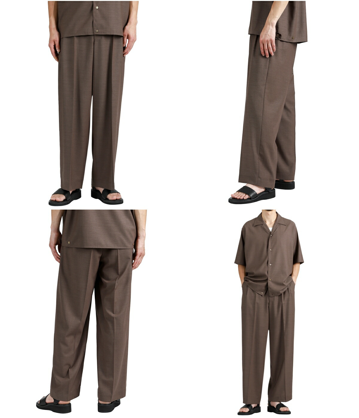 marka（マーカ） ： ONE TUCK WIDE TROUSERS -WOOL HIGH TWIST