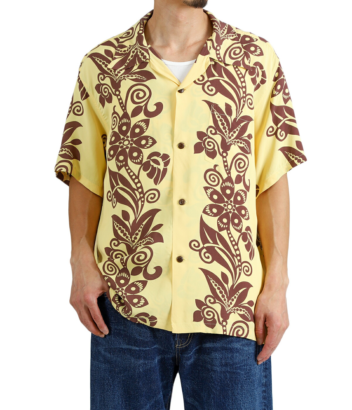 SUN SURF / サンサーフ ： “PICTOGRAPH FLOWER“ S/S RAYON HAWAIIAN