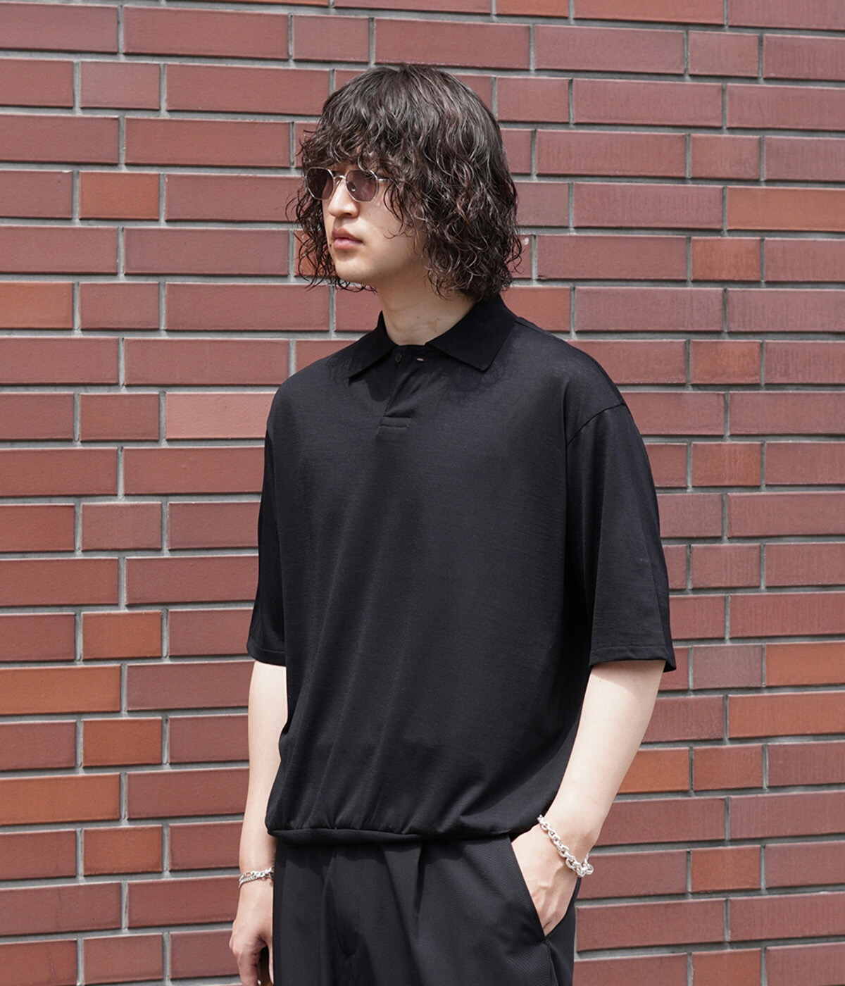 marka（マーカ） ： ONE BUTTON POLO TEE S/S -SUPER 120s WASHABLE