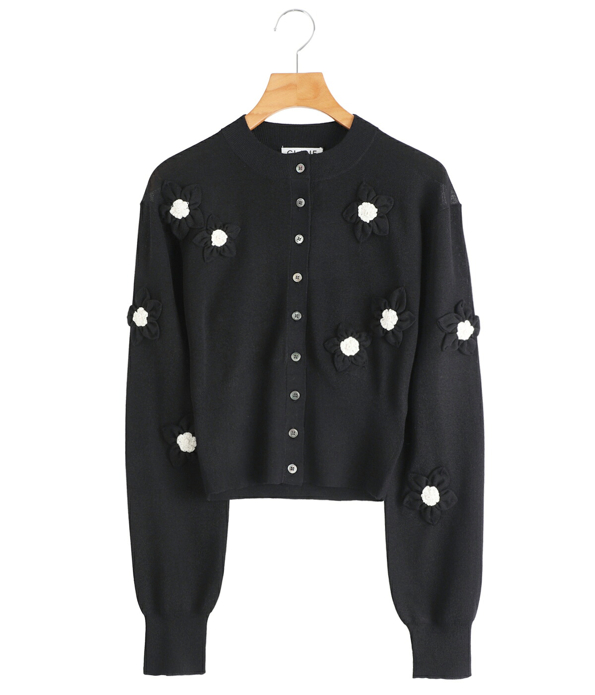 CLANE（クラネ） ： [レディース]FLOWER MOTIF KNIT CARDIGAN / 全2色
