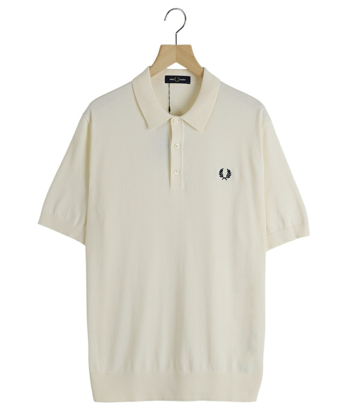 FRED PERRY フレッドペリー 半袖　ニット　ポロシャツ　ホワイト FRED PERRY フレッドペリー 半袖 ニット ポロシャツ ホワイト