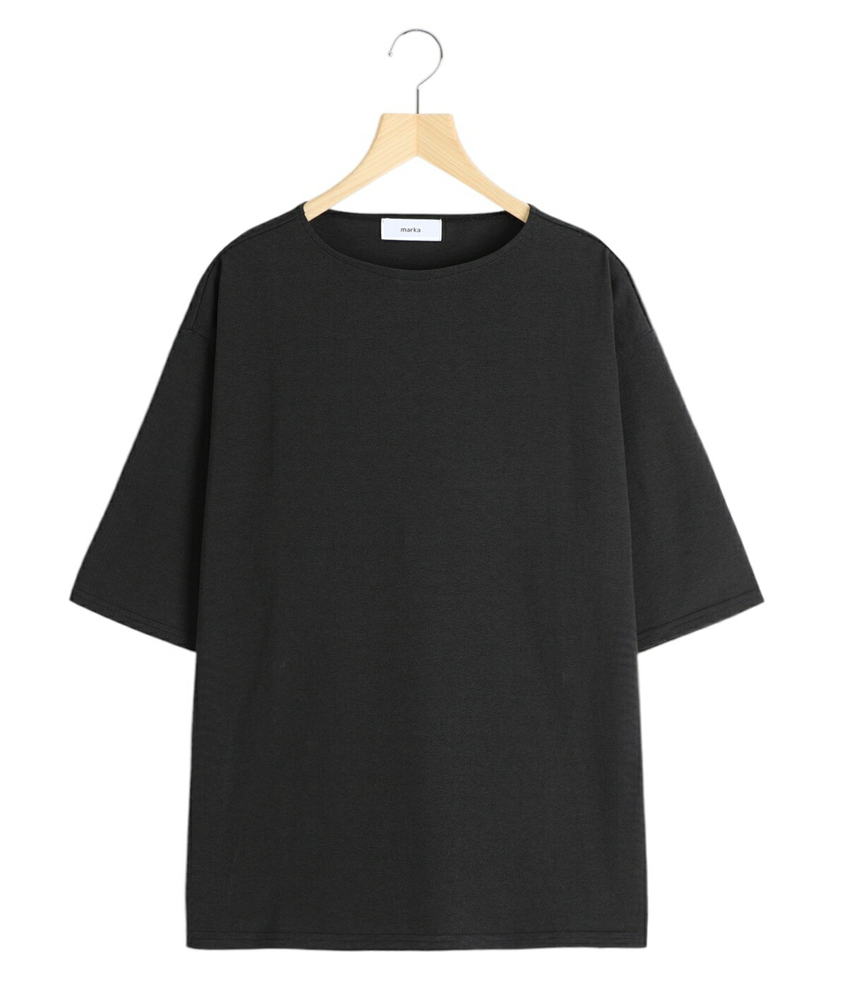 marka ブラック×グレー バスクシャツ　サイズ1 オーガニックコットン30/1引き揃えBD天竺 バスクシャツ, Black