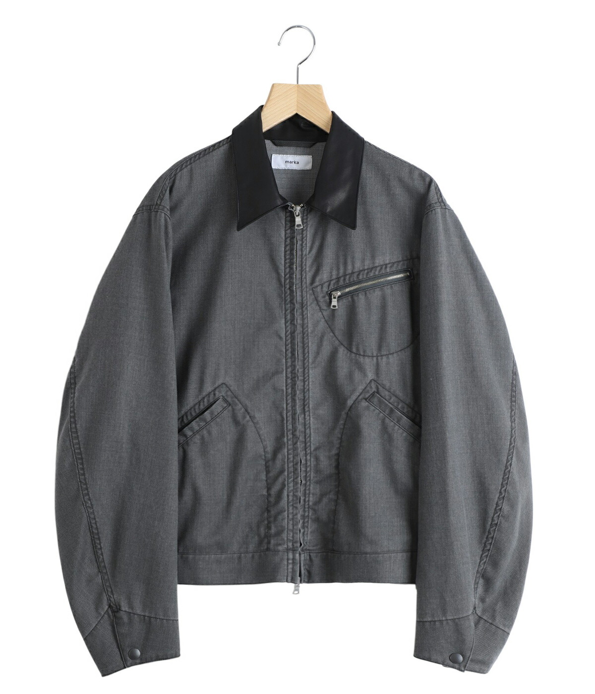 marka / マーカ ： WORK JACKET -WASHABLE 2/72 WOOL GABARDINE PIGMENT PRINT- ： M26A03BL01Cの画像