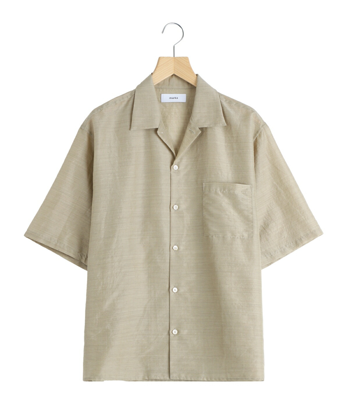 marka / マーカ ： OPEN COLLAR S/S SHIRT -WOOL SILK FEATHER CLOTH- / 全2色 ： M26A15SH02Bの画像