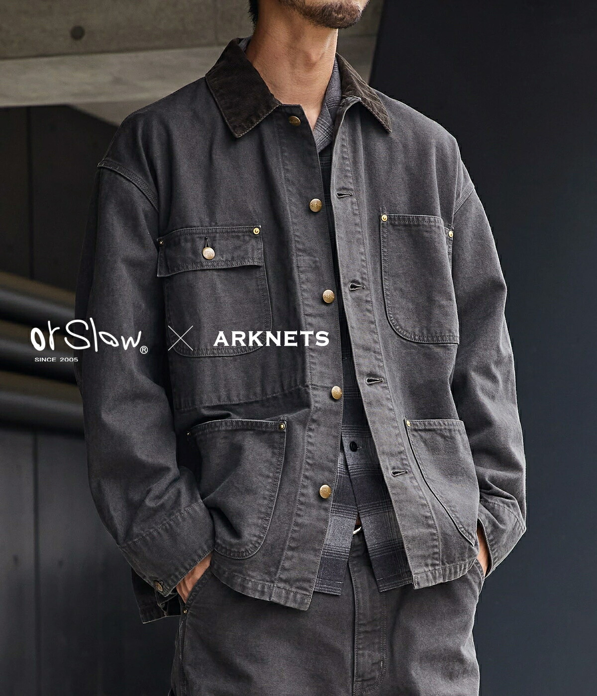 orSlow（オアスロウ） ： 別注 RELAX FIT OXFORD COVERALL ： ONLYARK