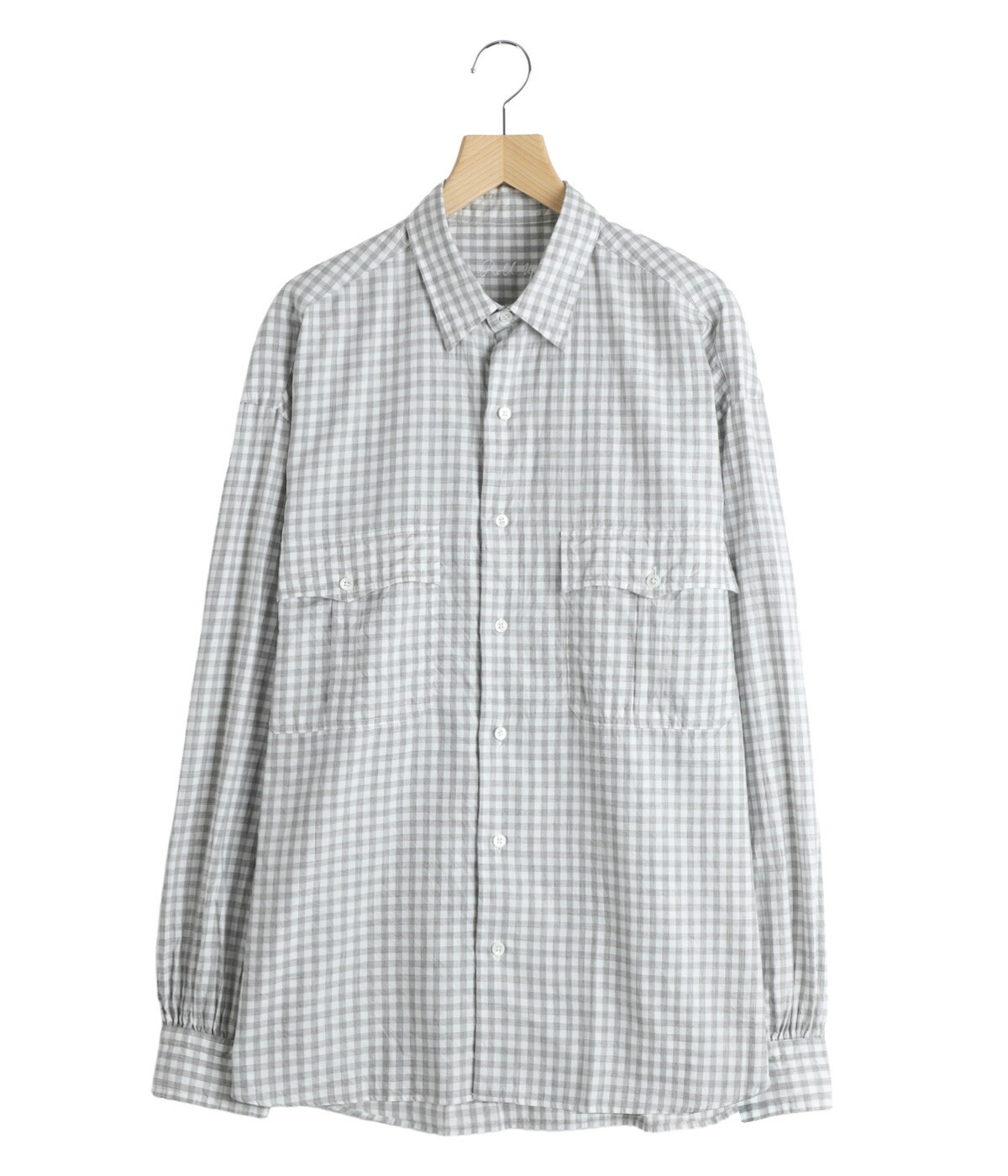 PORTER CLASSIC / ポータークラシック ： ROLL UP HEATHER GINGHAM CHECK SHIRT (GIZA 120/2) / 全2色 ： PC-016-3968の画像