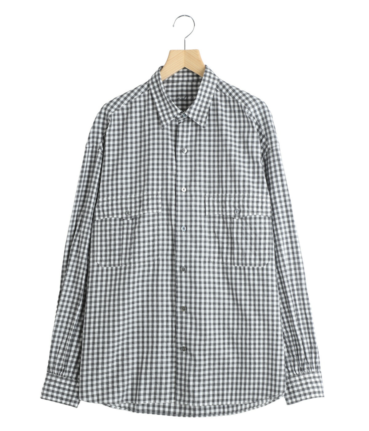 PORTER CLASSIC / ポータークラシック ： ROLL UP HEATHER GINGHAM CHECK SHIRT (GIZA 120/2) / 全2色 ： PC-016-3968の画像
