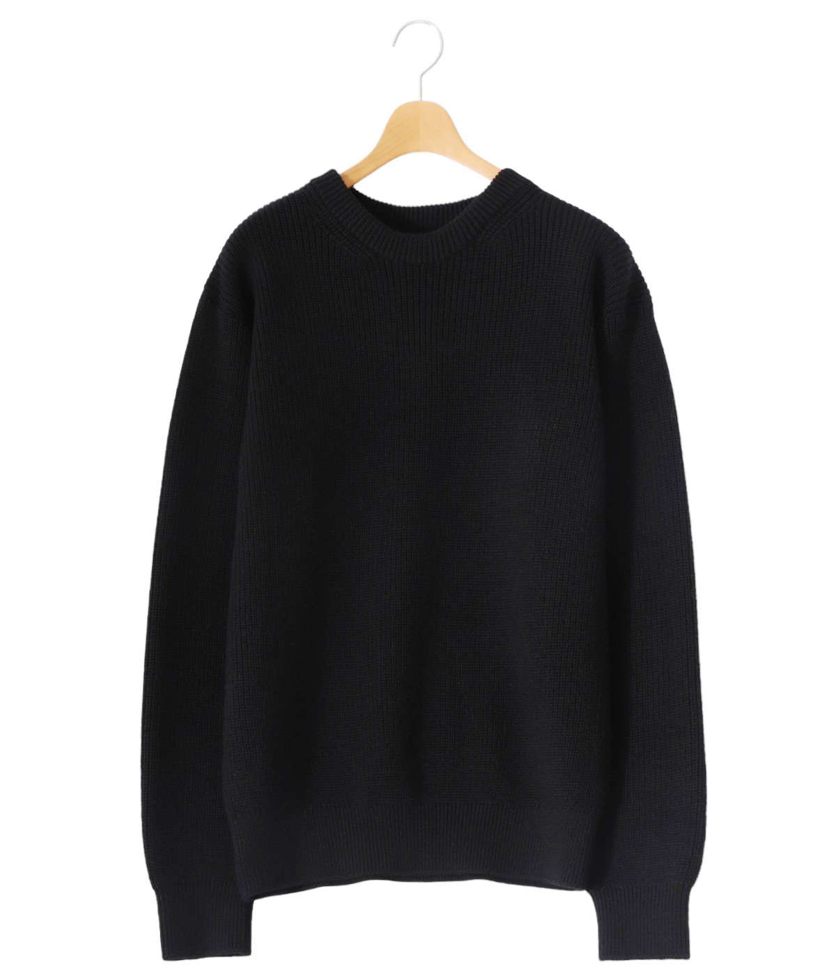 【新品未使用】PORT BY ARK☆ウールT ヘンリーネック☆1☆黒 PORT BY ARK PORT BY ARK / ポートバイアーク ： Wool Crew Neck