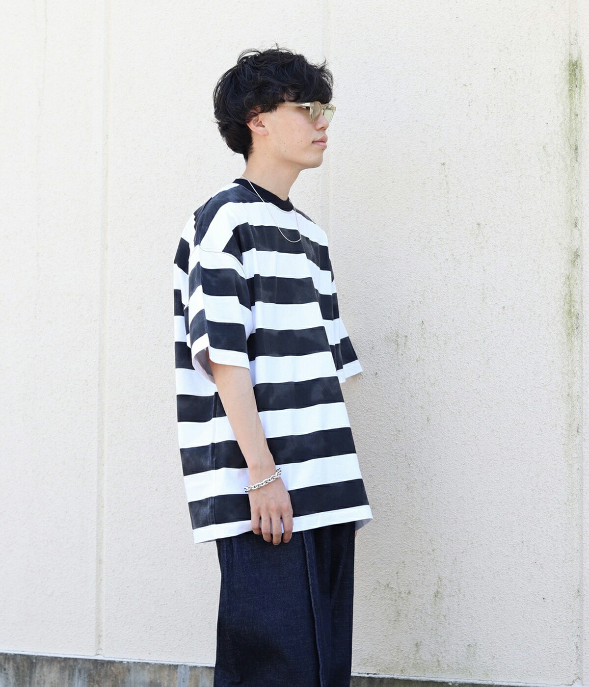 10%OFF】MINEDENIM / マインデニム ： Hazy Bold Border T-SH ： 2305