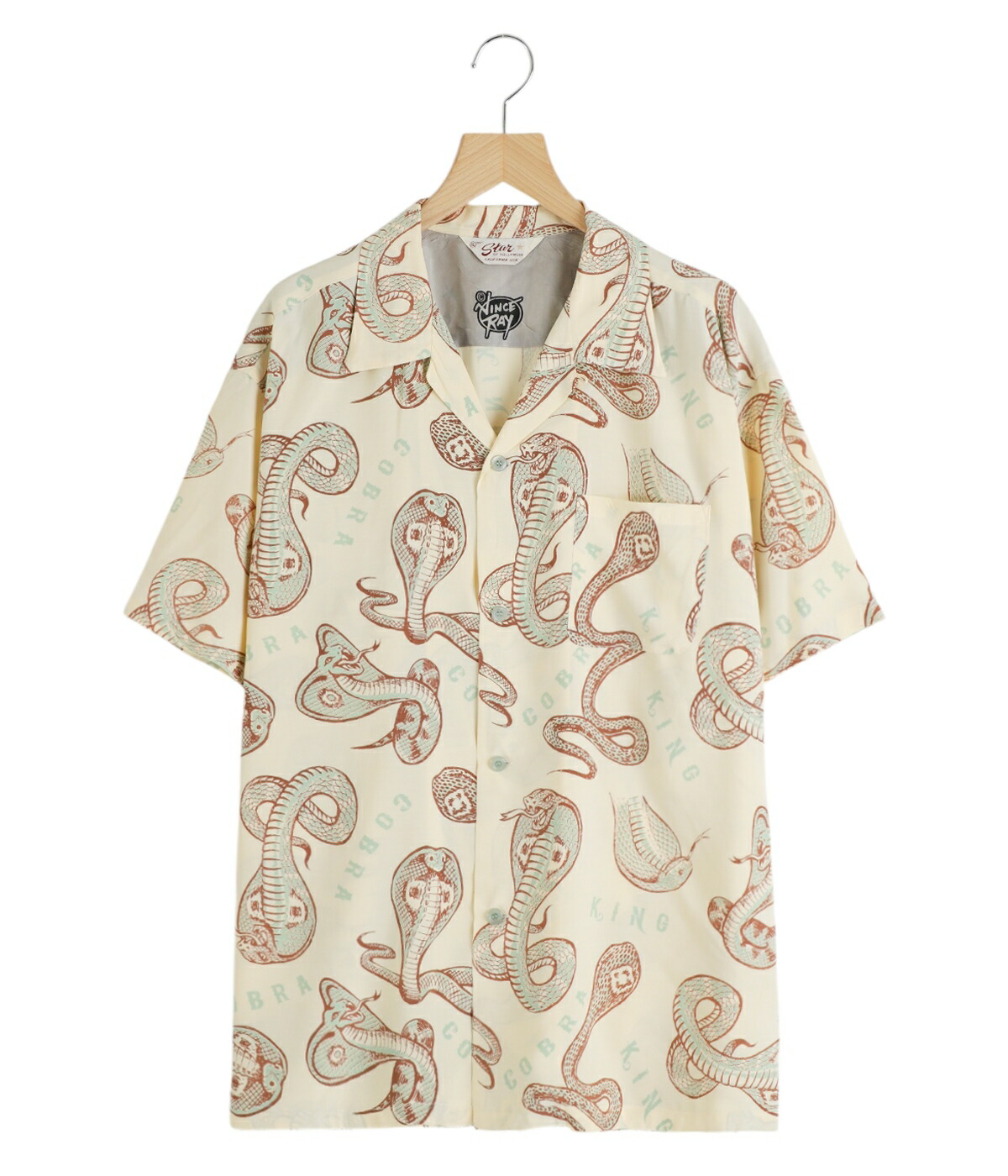 STAR OF HOLLYWOOD / スターオブハリウッド ： “KING COBRA” by VINCE RAY HIGH DENSITY RAYON S/S OPEN SHIRT / 全2色 ： SH39488 | STAR OF HOLLYWOOD | 01