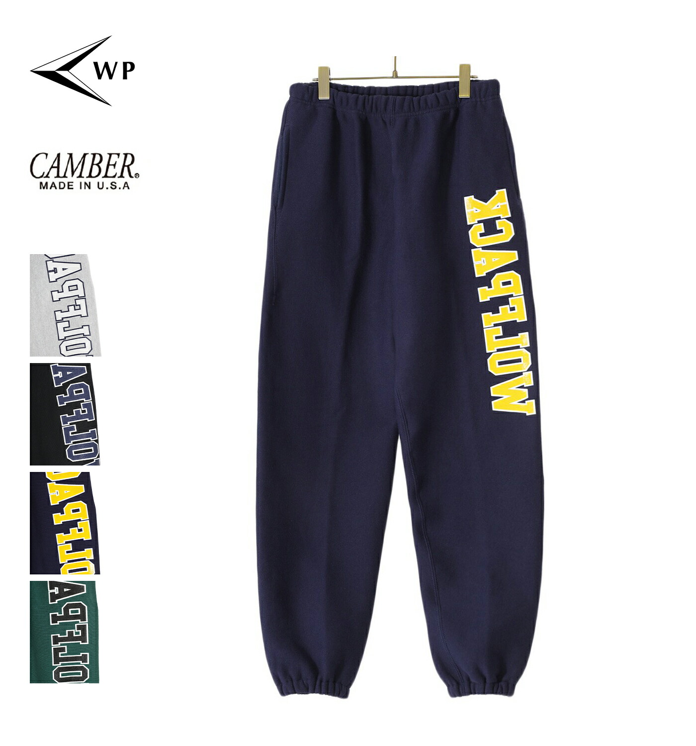 WP / ダブリューピー ： WP×CAMBER COLLEGE SWEAT PANTS / 全4色 ： WP10-PT03