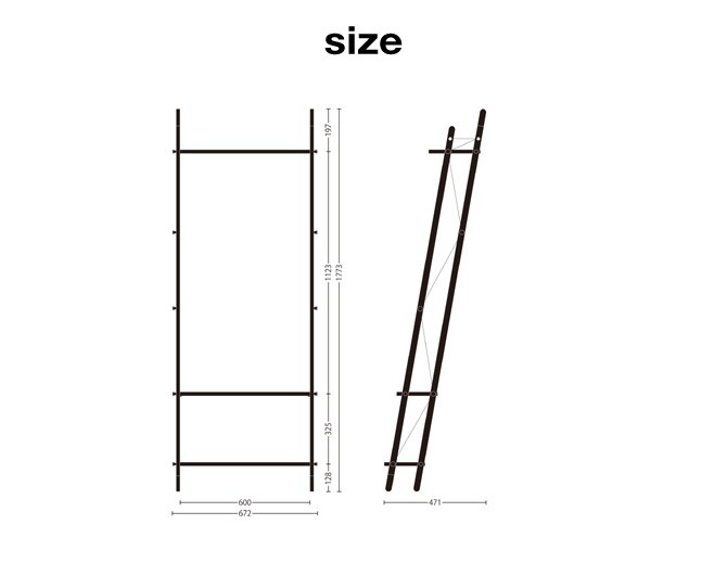 オープンシェルフ 「LADDER RACK-Tall」 ラダーラック トール 日本製 abode アボード 家具 インテリア ラック シェルフ 本棚の画像