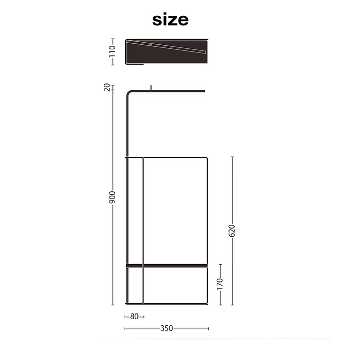 傘立て abode アボード 「US6」 日本製 スリム デザイン おしゃれ シンプル コンパクト 折り畳み傘可