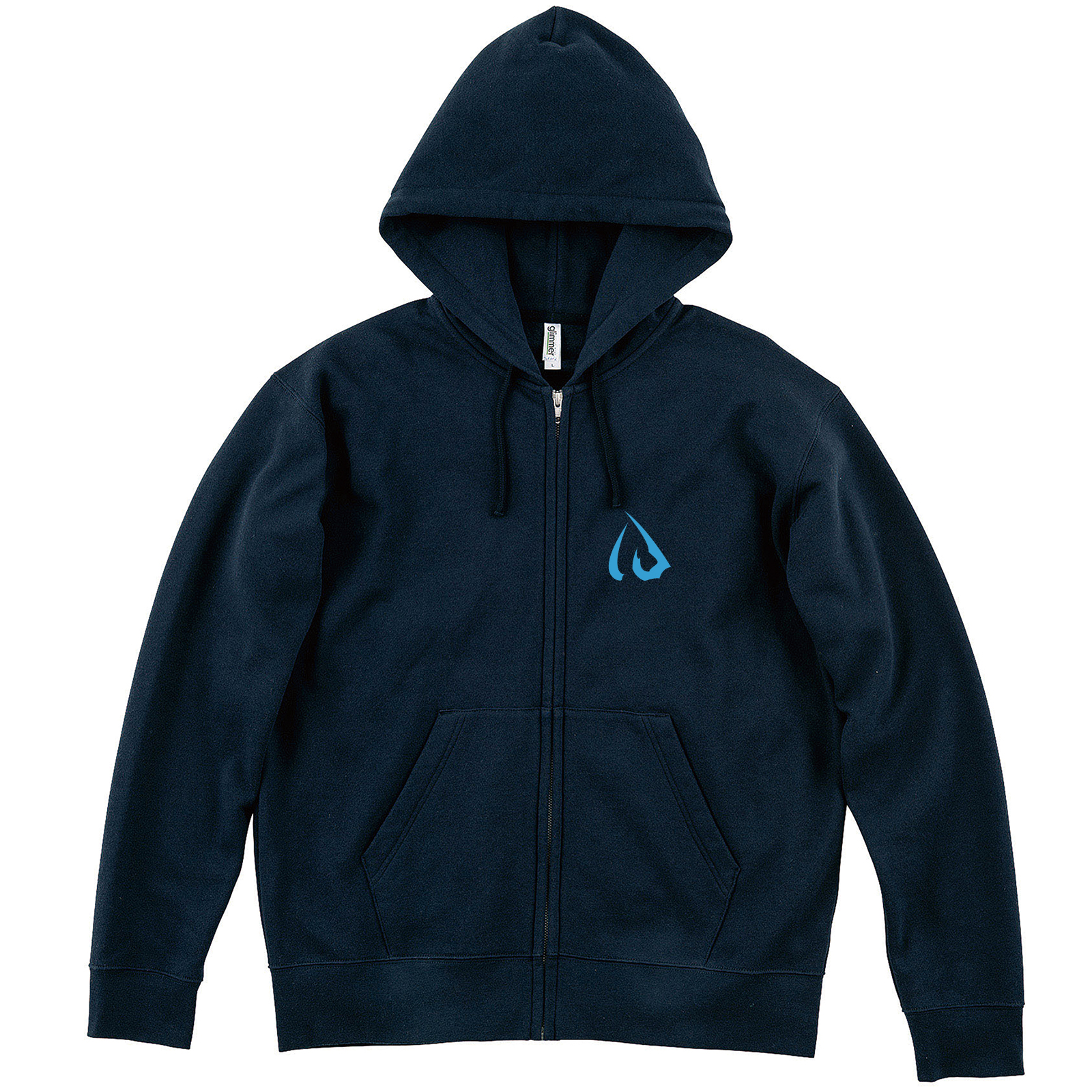 ID one (アイディーワン) ドライ裏フリースジップパーカー 10oz Are you happy? ホワイト / ブルー Blue / White ネイビー Navy IDone パーカー フーディードライ裏フリースジップパーカー 10oz Are